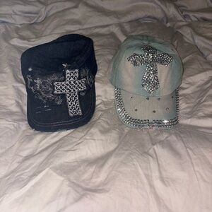 Embellished Cross Caps with bling